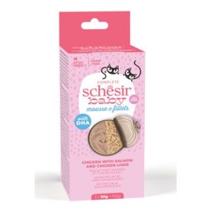 Schesir Cat konz. Kitten Mix Texture kurá/losos 3x55g