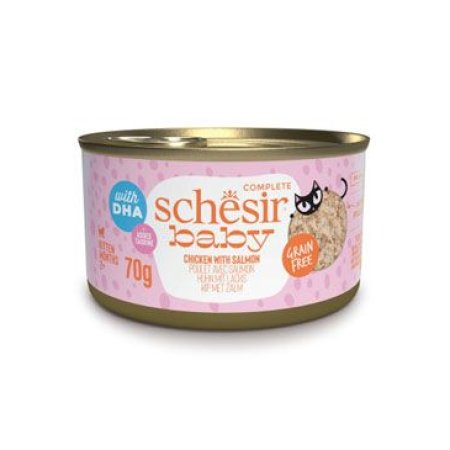 Schesir Cat konz. Kitten Wholefood kura/losos 70g