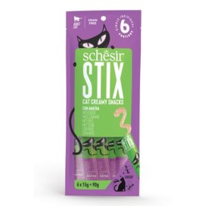 Schesir Cat pochúťka Stix Liquid Snack kačica 6x15g