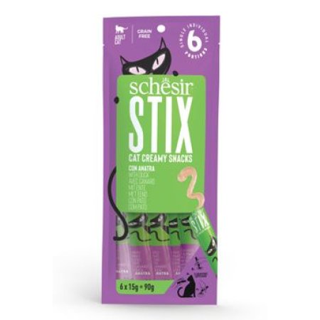 Schesir Cat pochúťka Stix Liquid Snack kačica 6x15g