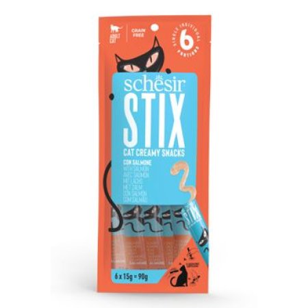 Schesir Cat pochúťka Stix Liquid Snack losos 6x15g