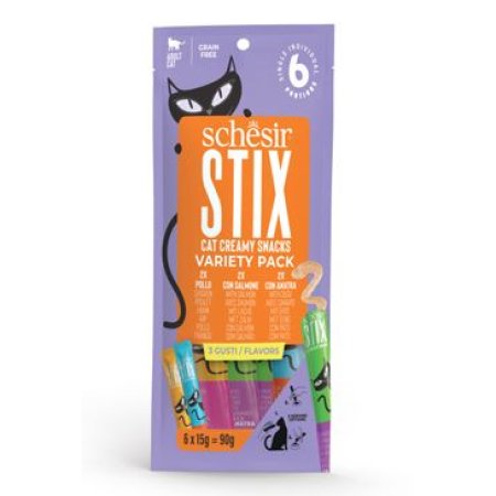 Schesir Cat pochúťka Stix Liquid Snack Variety 6x15g