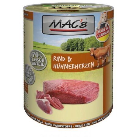 MACs Cat konzerva hovädzie a kuracie srdce 800g