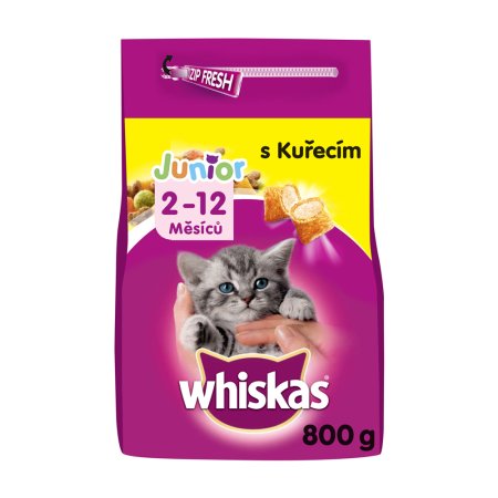 WHISKAS granule Junior s kuracím 800 g