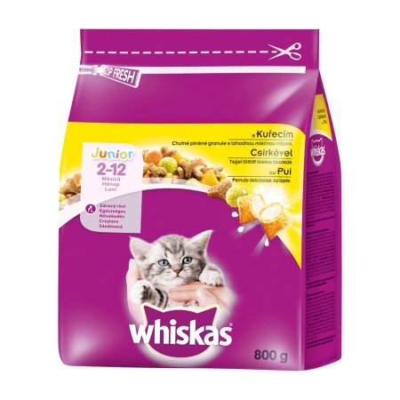 WHISKAS granule Junior s kuracím 800 g