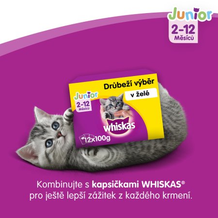 WHISKAS granule Junior s kuracím 800 g