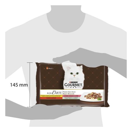 Gourmet A la Carte kura s cestovinou, hovädzie mäso a pstruh so zeleninou, tmavá treska multipack 4 x 85 g
