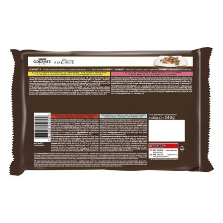 Gourmet A la Carte kura s cestovinou, hovädzie mäso a pstruh so zeleninou, tmavá treska multipack 4 x 85 g