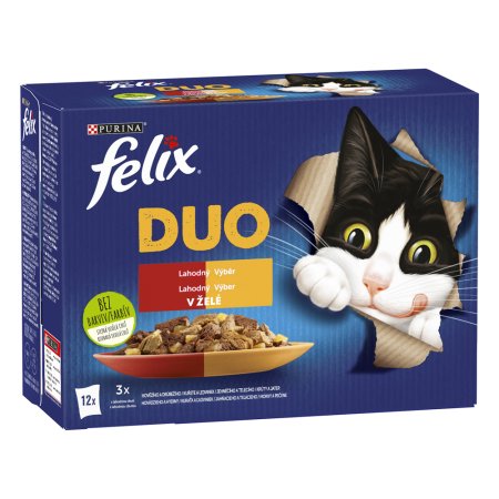 Felix Fantastic Duo kura a obličky / hovädzie a hydinové / morka a pečeň / jahňacie a teľacie Multipack 12 x 85 g