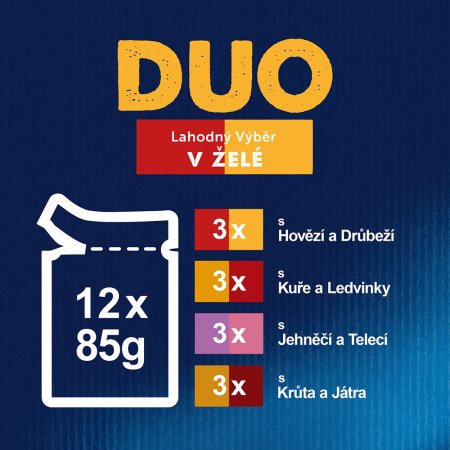 Felix Fantastic Duo kura a obličky / hovädzie a hydinové / morka a pečeň / jahňacie a teľacie Multipack 12 x 85 g