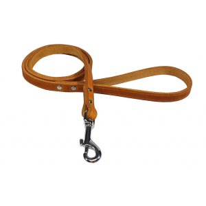 PROFIZOO Vodítko ZUBR mastná koža (14 mm x 120 cm) koňak