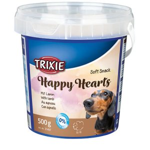 Trixie Soft Snack Happy Hearts - srdiečka jahňacie s ryžou, kýblik 500 g
