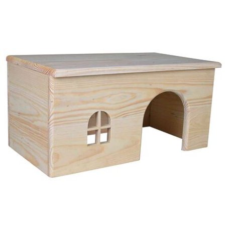 Drevený domček s rovnou strechou pre králiky 40 x 20 x 23 cm