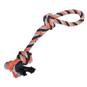 Dvojité lano HipHop bavlnené 2 knôty 60 cm / 450 g šedá, tm.šedá, oranžová