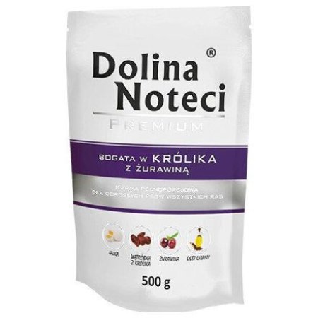 DOLINA NOTECI PREMIUM králik s brusnicami vrecko pre psov 500 g