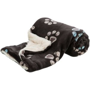 Trixie JIMMY plyšová hebká deka obojstranná, hnedá s labkami/krémová 100 x 70 cm