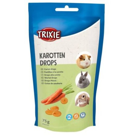 CARROT DROPS - mrkvové dropsy, maškrta pre hlodavce,75 g