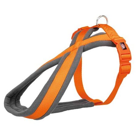 Nylonový postroj PREMIUM podšitý - papaya 35-50 cm/20 mm