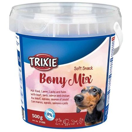 Soft Snack Bony MIX - hovädzie, jahňacie, losos, kura 500 g