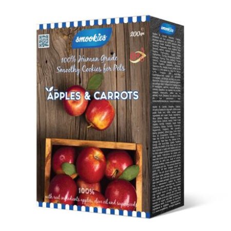 SMOOKIES Premium APPLE - jablkové sušienky 100% human grade, 200g