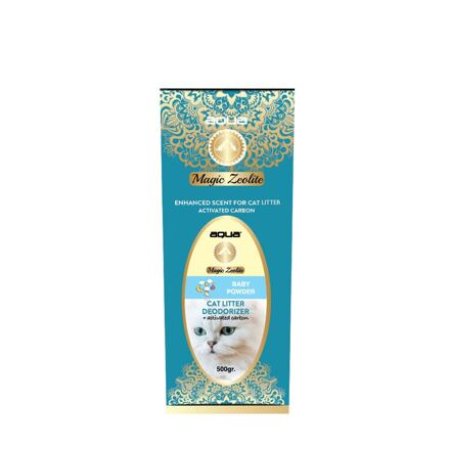 AQUA Magic Zeolite BABY POWDER - granulovaný dezodorant pre mačacie WC, 500 g