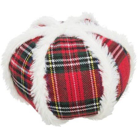 Xmas Ball - vianočná látková lopta zdobená plyšom, 15 cm