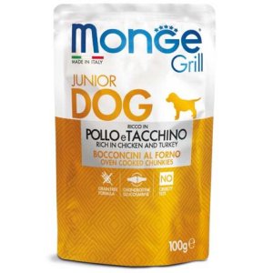 MONGE GRILL JUNIOR vrecko kuracie s morkou pre šteňatá 100 g