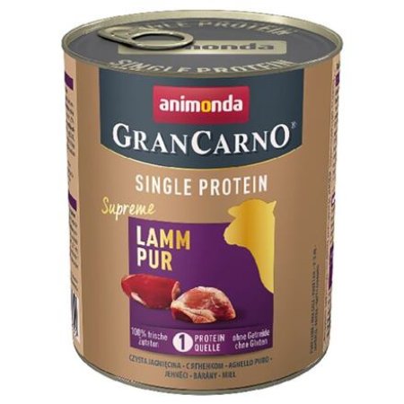 GRANCARNO Single Protein 800 g čisté jahňacie, konzerva pre psov