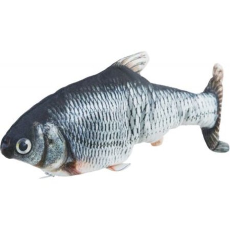 Ryba ako živá, žmurkajúca sa, s catnipom, látka, 30cm 