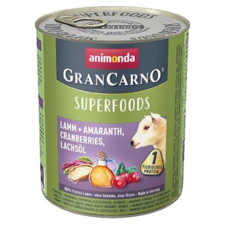 GRANCARNO Superfoods jahňacie,amarant,brusnice,los.olej 800 g pre psov