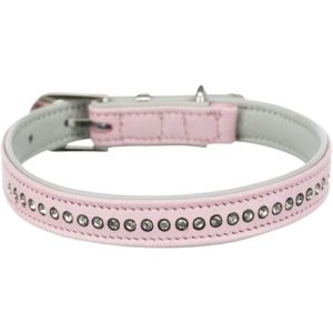 Trixie Active Comfort kožený obojok s kamienkami - ružová 17-21 cm/12 mm