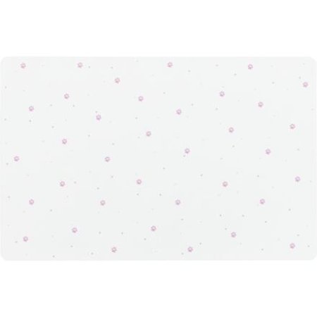 Prestieranie pod misky PAW Print, 44 x 28 cm, biela / ružové ťapky