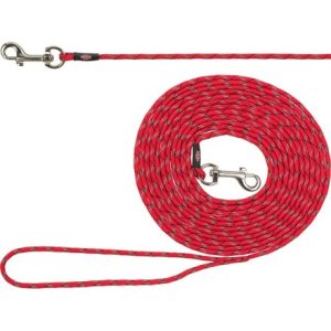 JUNIOR stopovacie vodítko pre šteňatá, XXS-XS: 4m/4 mm, červená