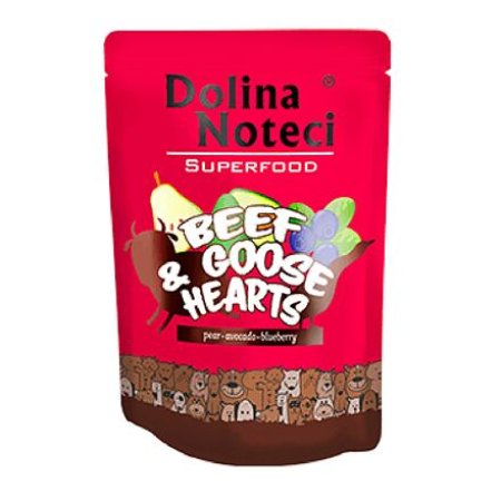 DOLINA NOTECI SUPERFOODS hovädzie a husie srdiečka vrecko pre psov 300 g