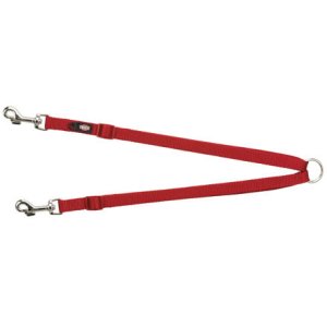 Trixie Nylonová rozdvojka - pásky s karabínami 40-70 cm/15 mm, - červená