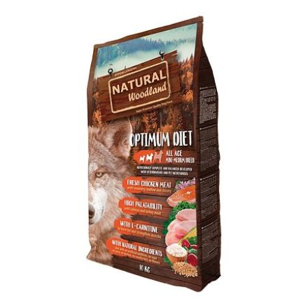 Natural Woodland Optimum Diet Mini,Medium/morka,kurča/10 kg