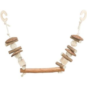 Trixie Okusovacia hojdačka do voliéry, 20 x 30 cm, kokos/drevo, ratan