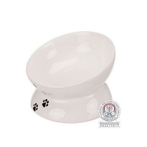 Trixie Zvýšená ergonomická keramická miska, 0.15 l/13 cm, biela