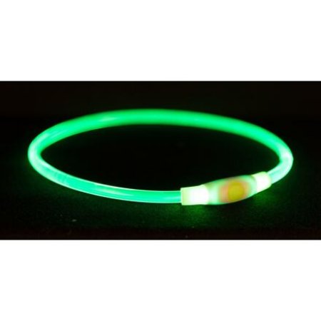 Flash light ring USB, blikací obojok, zelená L-XL: 65 cm / 8 mm