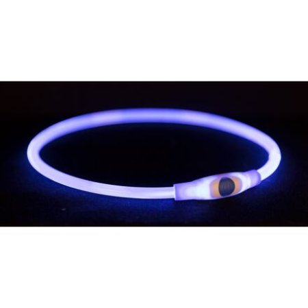 Flash light ring USB, blikací obojok, modrá SM: 40 cm/ ø 8 mm