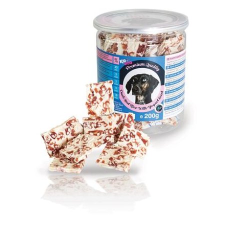 KIDDOG kačacie mäsko s ryžou a jogurtovou náplňou - PREMIUM QUALITY 200 g dóza