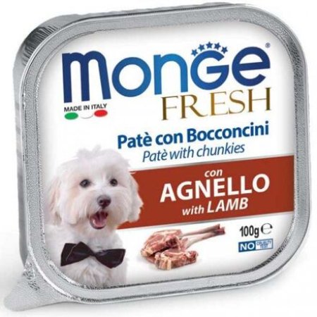 MONGE FRESH - paštéta a kúsky s jahňacím 100 g pre psov