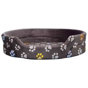 Trixie Oválny pelech JIMMY šedý s labkami 95 x 85cm