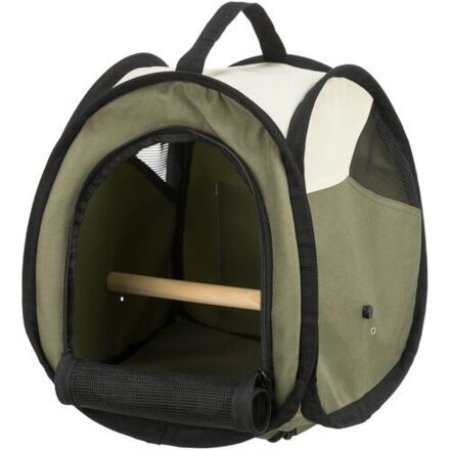 Transportná taška s bidielkom pre vtáky tmavo 27x32x27 cm olivová