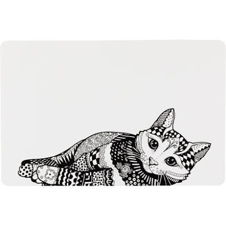 Prestieranie Place Mat mačka 44 x 28 cm bielo/čierne