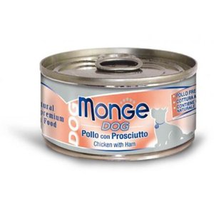 MONGE DOG NATURAL kuracie mäso so šunkou pre psov 95 g