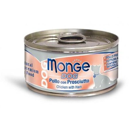 MONGE DOG NATURAL kuracie mäso so šunkou pre psov 95 g