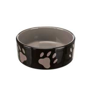 Trixie Keramická miska - hnedá / tmavo šedá + motív labky 0,8 l / 16 cm 