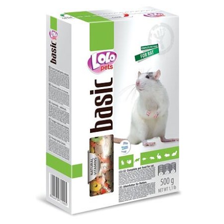 LOLO BASIC kompletné krmivo pre potkanov 500 g krabička