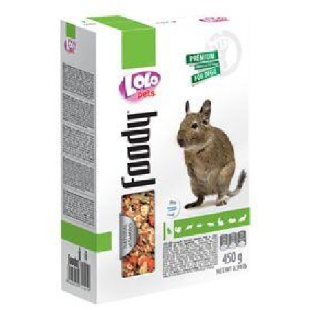 LOLO BASIC kompletné krmivo pre osmákov degu 450 g krabička